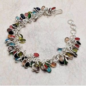 New multi gem sterling silver bracelet